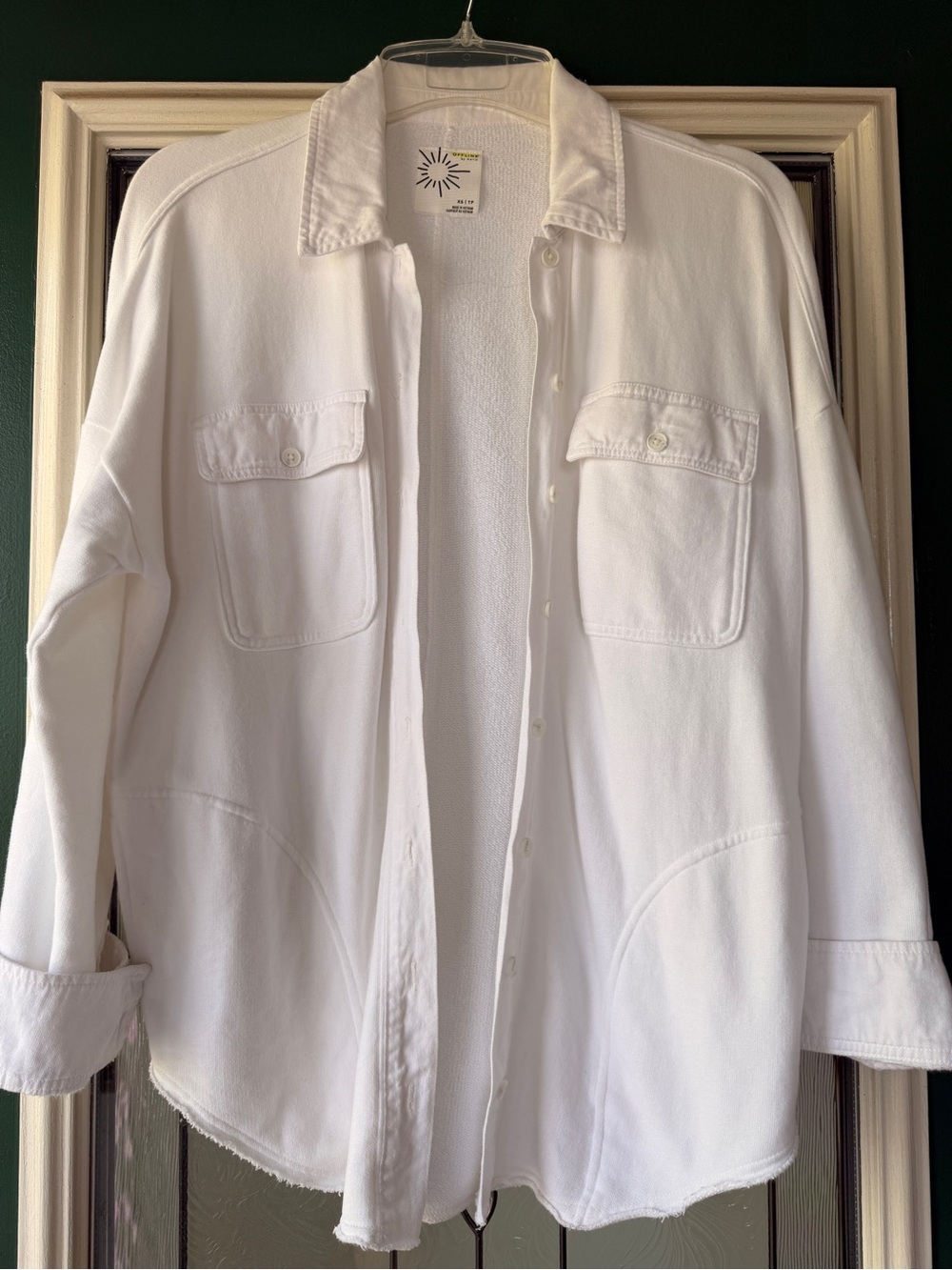 aerie White Utility Overshirt Jacket